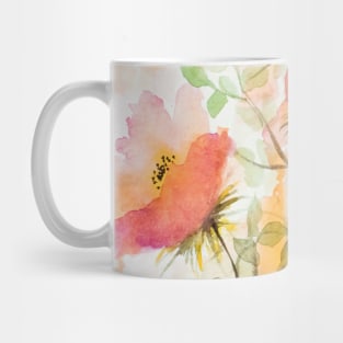 Dog Rose flowers watercolor painting Mug